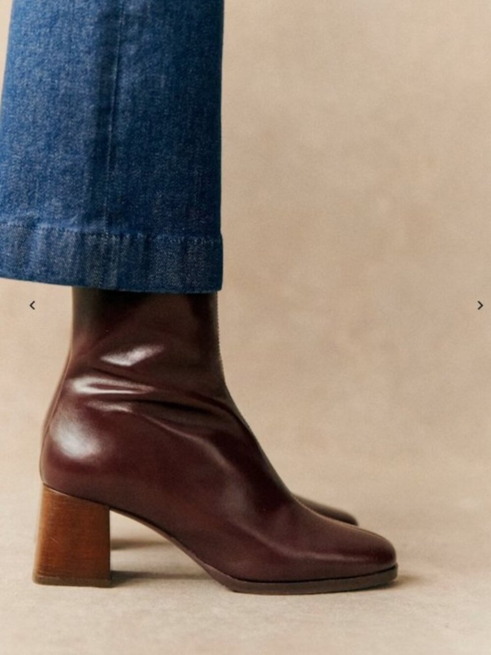 Sézane Axelle Patent Camel Ankle Boots Sz 6